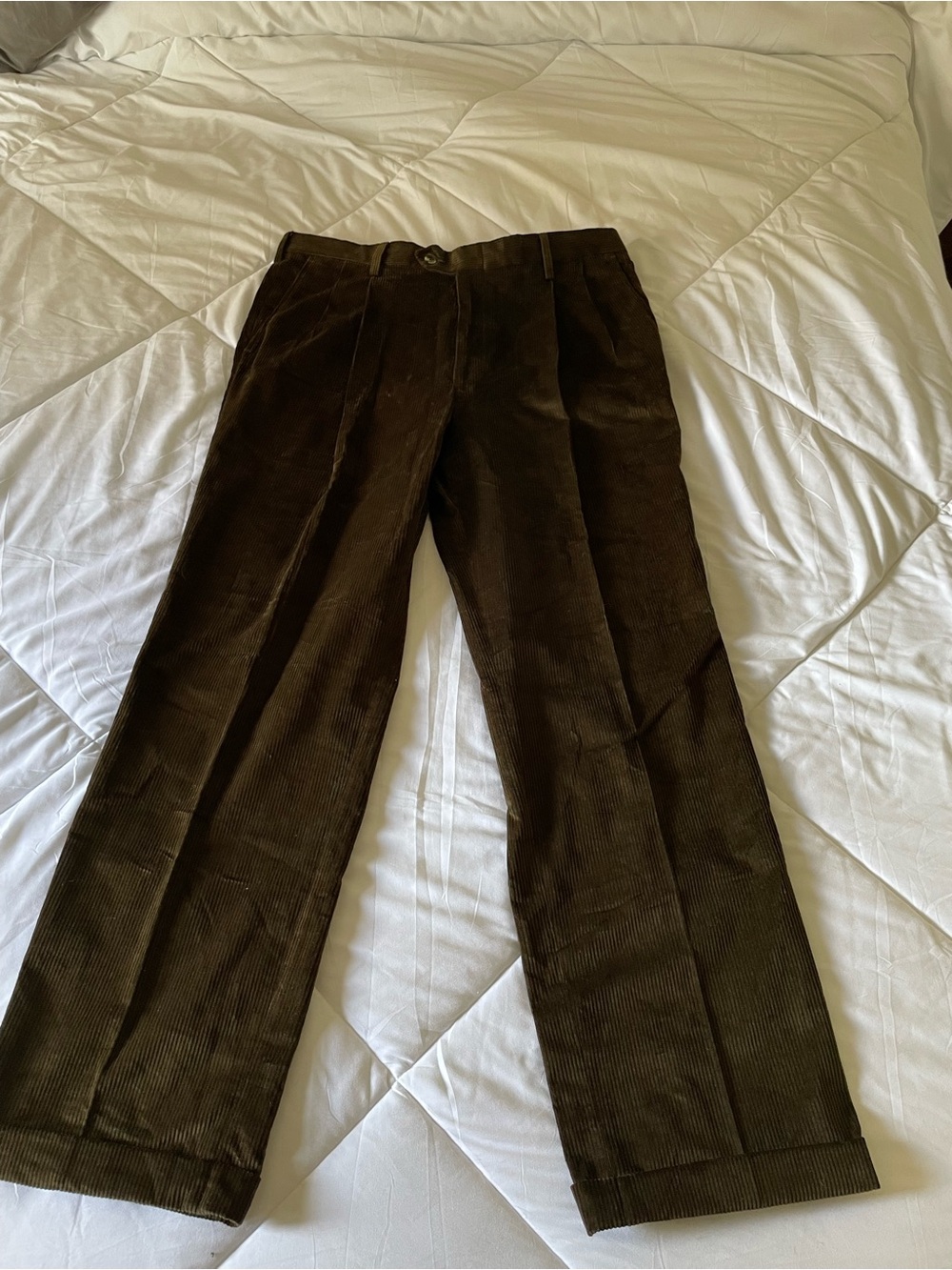 Berle Dark Brown Corduroy Trousers 36x32